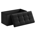 Folding Storage Ottoman 30 Inch Fabric Seat Stool for Home Use - photo 4