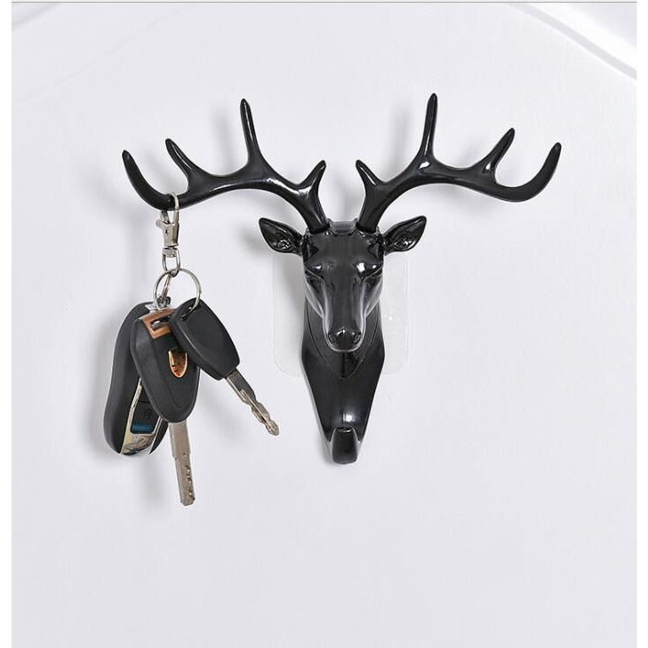 Deer Head Wall Hook - Self Adhesive Decorative Hanger for Bags - photo 1