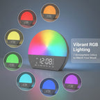 Sunrise Alarm Clock Wake Up Light Digital Table Clock with Sound - photo 4
