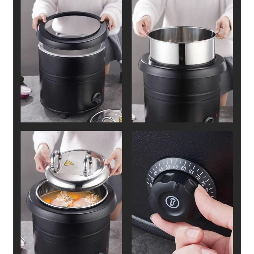 Electric Food Warmer Soup Kettle Stainless Steel 13L 400W Stock Pot - photo 1