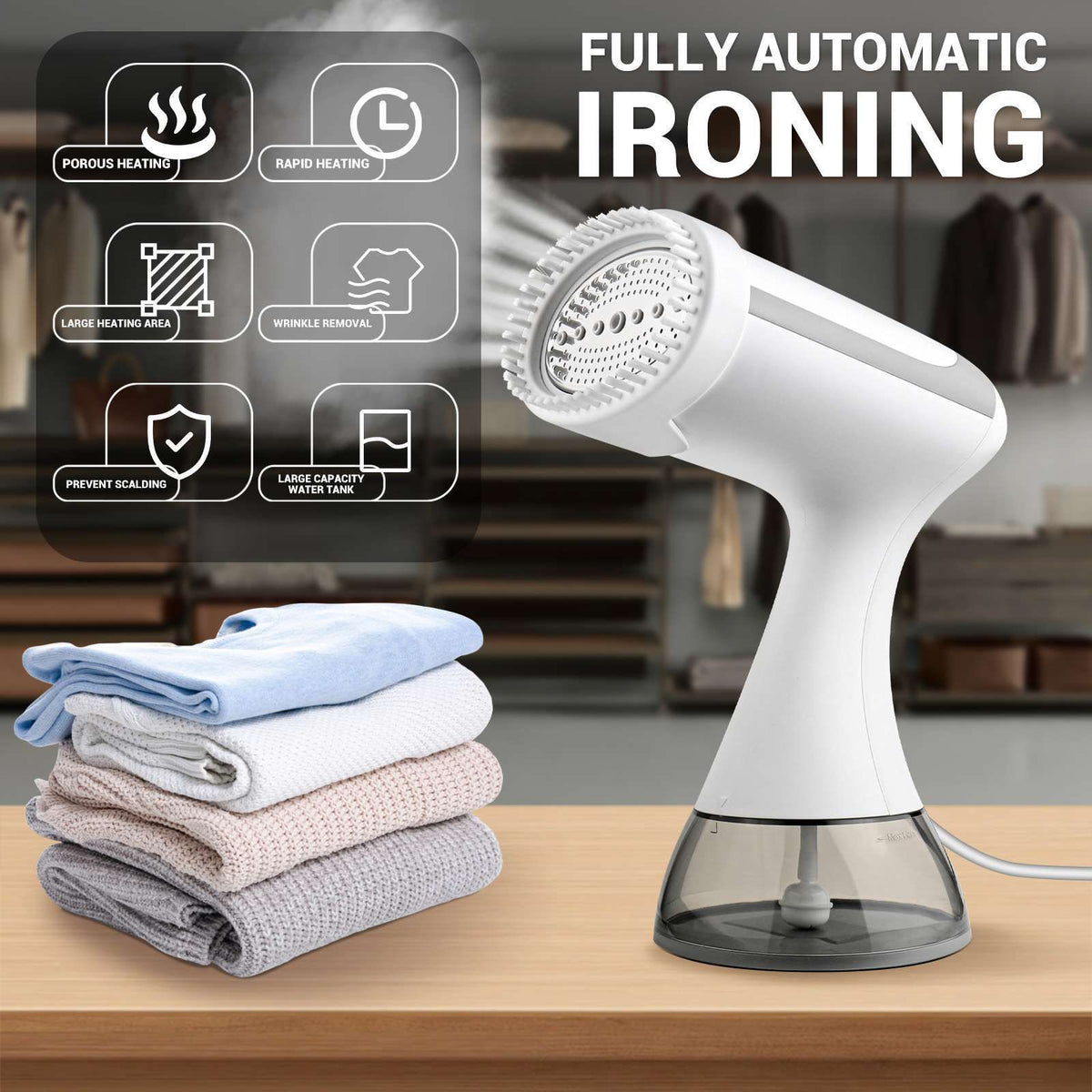 Garment Steamer 1500W Portable Handheld Fabric Iron for Home - photo 2