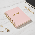 A5 Spiral Notebook Pink Gold Coil Cover for Students & Office - photo 1