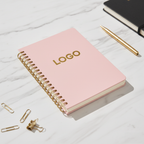 A5 Spiral Notebook Pink Gold Coil Cover for Students & Office - photo 1