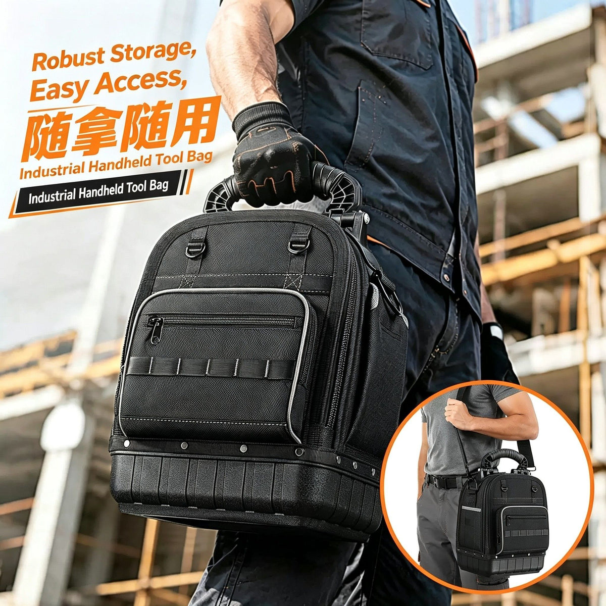 Electrician Tool Backpack Heavy Duty Portable Maintenance Bag - photo 1