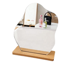 Cloud Shaped Vanity Mirror with Wooden Stand for Tabletop Desktop Use - photo 1