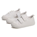Kids White Canvas School Shoes - Plain Flat Everyday Footwear - photo 1