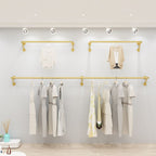 Wall Mounted Clothing Display Rack with Wheels for Retail Stores - photo 1