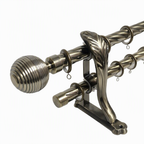 Double Track Curtain Rod Bracket - Modern Metal Window Hardware - photo 1