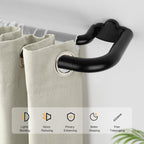 Curtain Rods Double 25mm Adjustable Extendable with Finials Set - photo 1