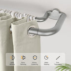 Curtain Rods Double 25mm Adjustable Extendable with Finials Set - photo 4