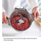 Manual Food Chopper Mini Mixer Grinder Slicer for Meat & Veggies - photo 2