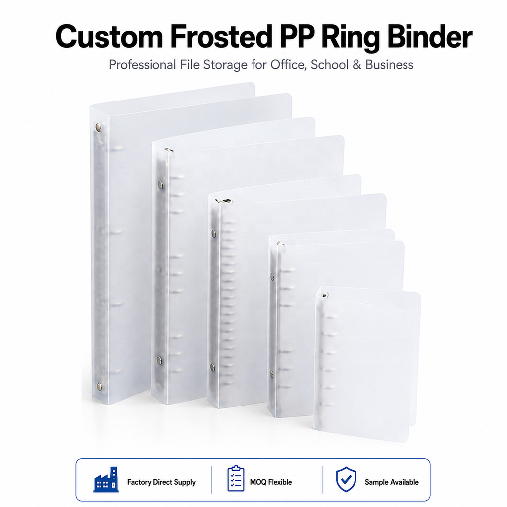 Frosted Ring Binder Folder A4 File Organiser for Office Documents - photo 4