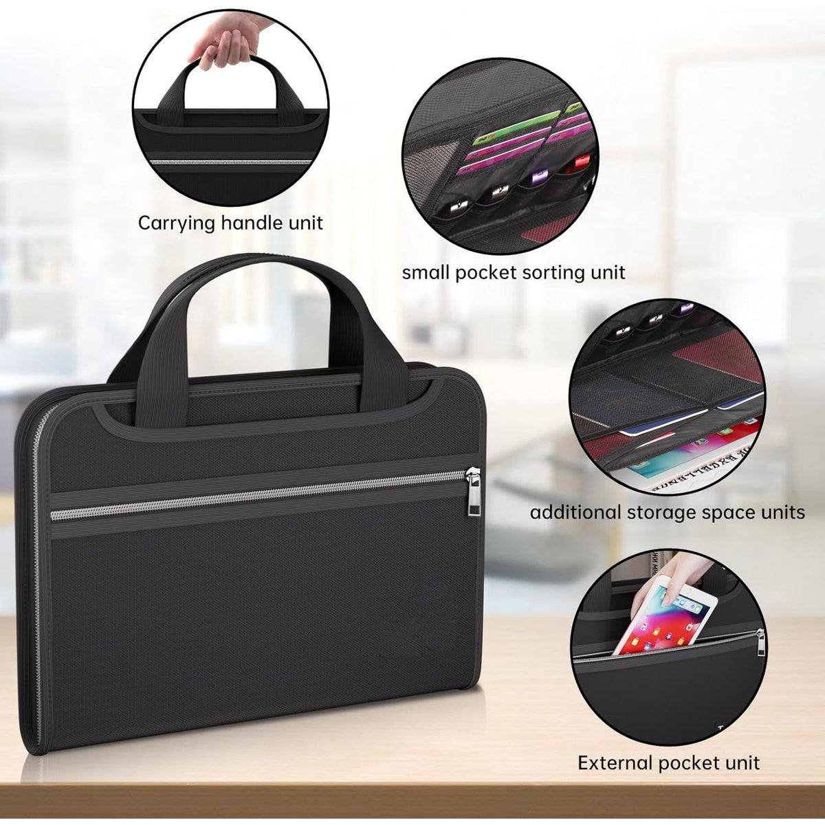 Expanding File Folder 13-Pocket Accordion Document Organizer Office - photo 2