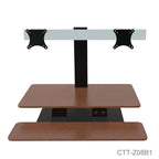 Dual Monitor Desk Riser Sit Stand Workstation for Home Office - photo 3