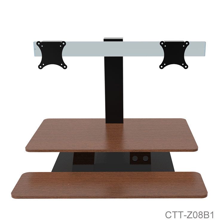 Dual Monitor Desk Riser Sit Stand Workstation for Home Office - photo 3