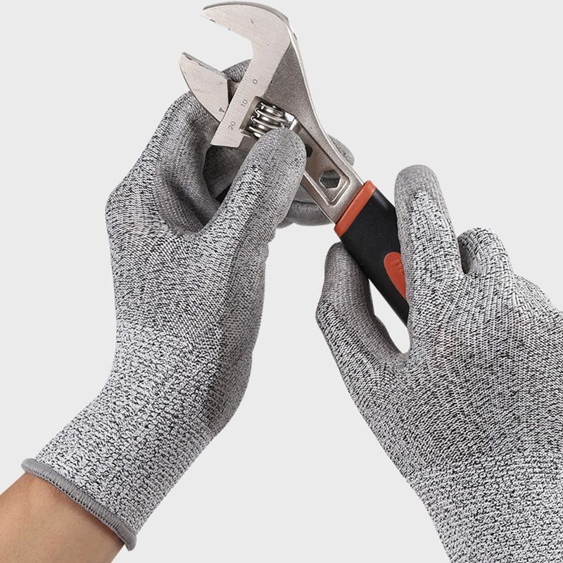 Cut Resistant Safety Work Gloves Grey Lightweight Breathable Grip - photo 2