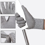 Cut Resistant Safety Work Gloves Grey Lightweight Breathable Grip - photo 4