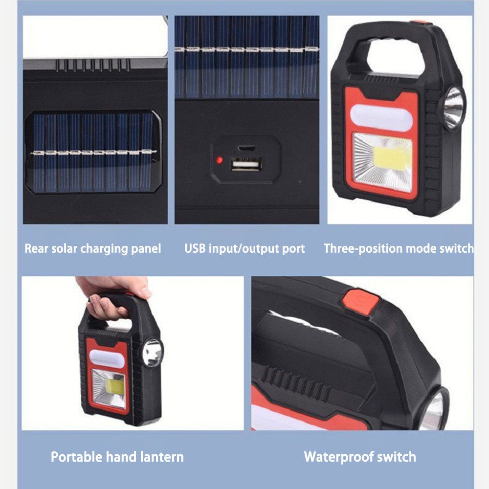 Solar Rechargeable Camping Lantern COB LED Outdoor Night Light - photo 4