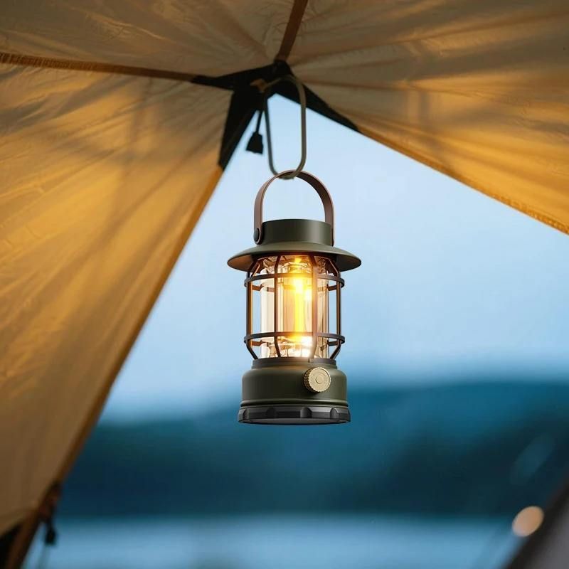 Solar Camping Lantern - 2 in 1 LED Light with USB Type C Charging - photo 1