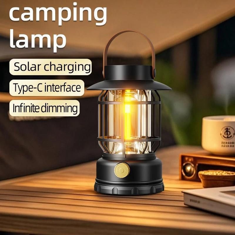 Solar Camping Lantern - 2 in 1 LED Light with USB Type C Charging - photo 2