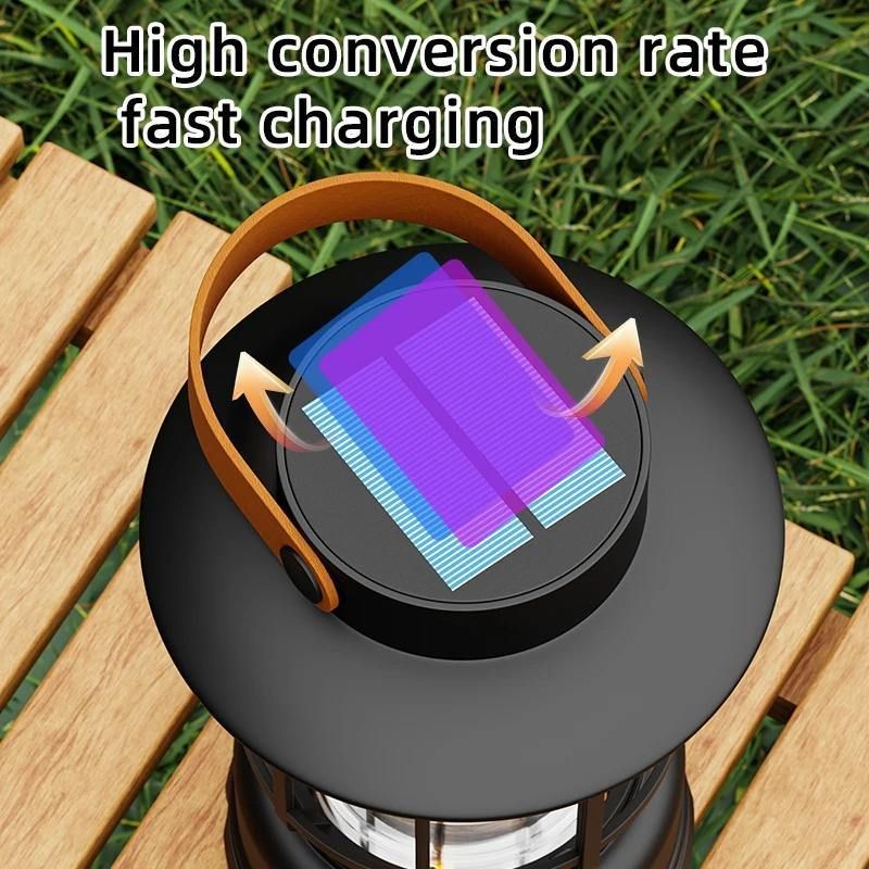 Solar Camping Lantern - 2 in 1 LED Light with USB Type C Charging - photo 3