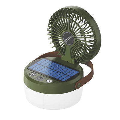 Solar LED Camping Lantern with Fan - Portable Folding Tent Light - photo 1