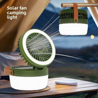 Solar LED Camping Lantern with Fan - Portable Folding Tent Light - photo 2