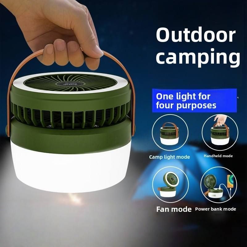 Solar LED Camping Lantern with Fan - Portable Folding Tent Light - photo 3