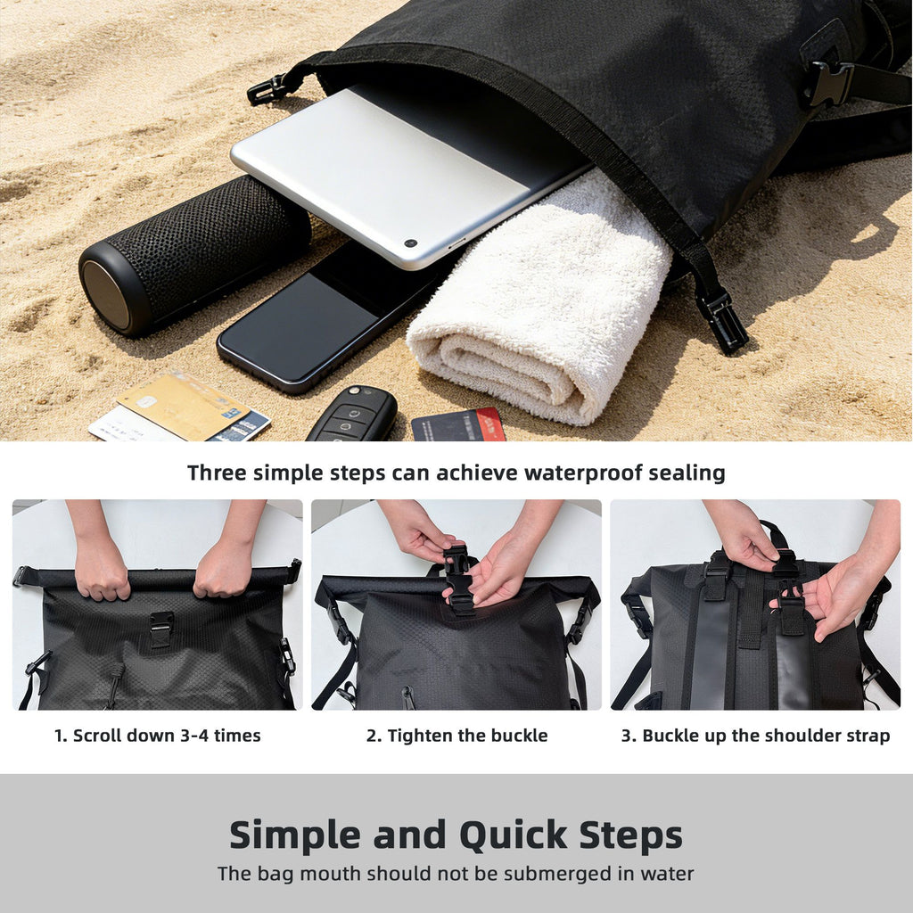 Waterproof Folding Dry Bag 25L Portable Backpack for Hiking Travel - photo 4