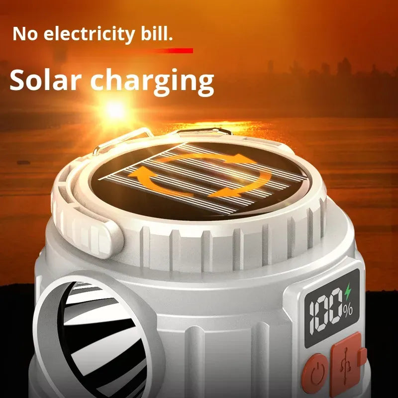Solar Camping Lantern Dual LED White Red Rechargeable Outdoor Light - photo 2
