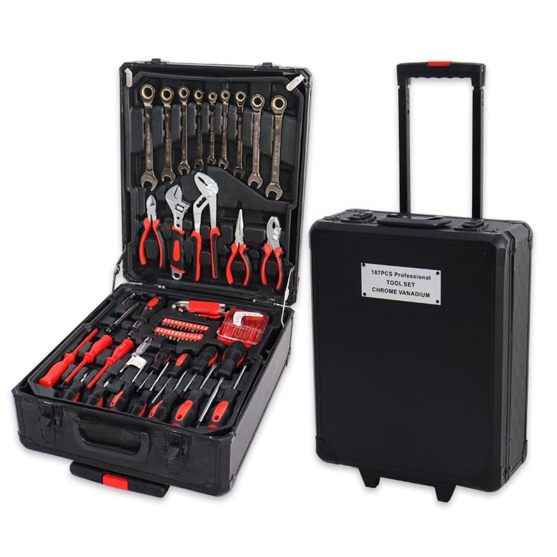 Aluminum Trolley Tool Set with Tool Belt - Home Repair Kit Case - photo 2