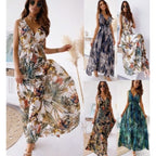 Boho Beach Maxi Dress - V Neck Floral Sundress for Women UAE - photo 2