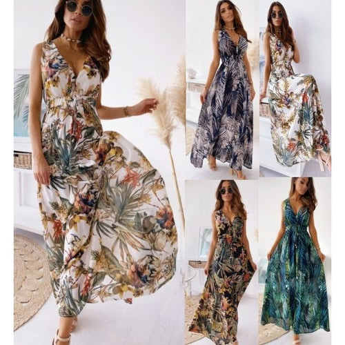 Boho Beach Maxi Dress - V Neck Floral Sundress for Women UAE - photo 2