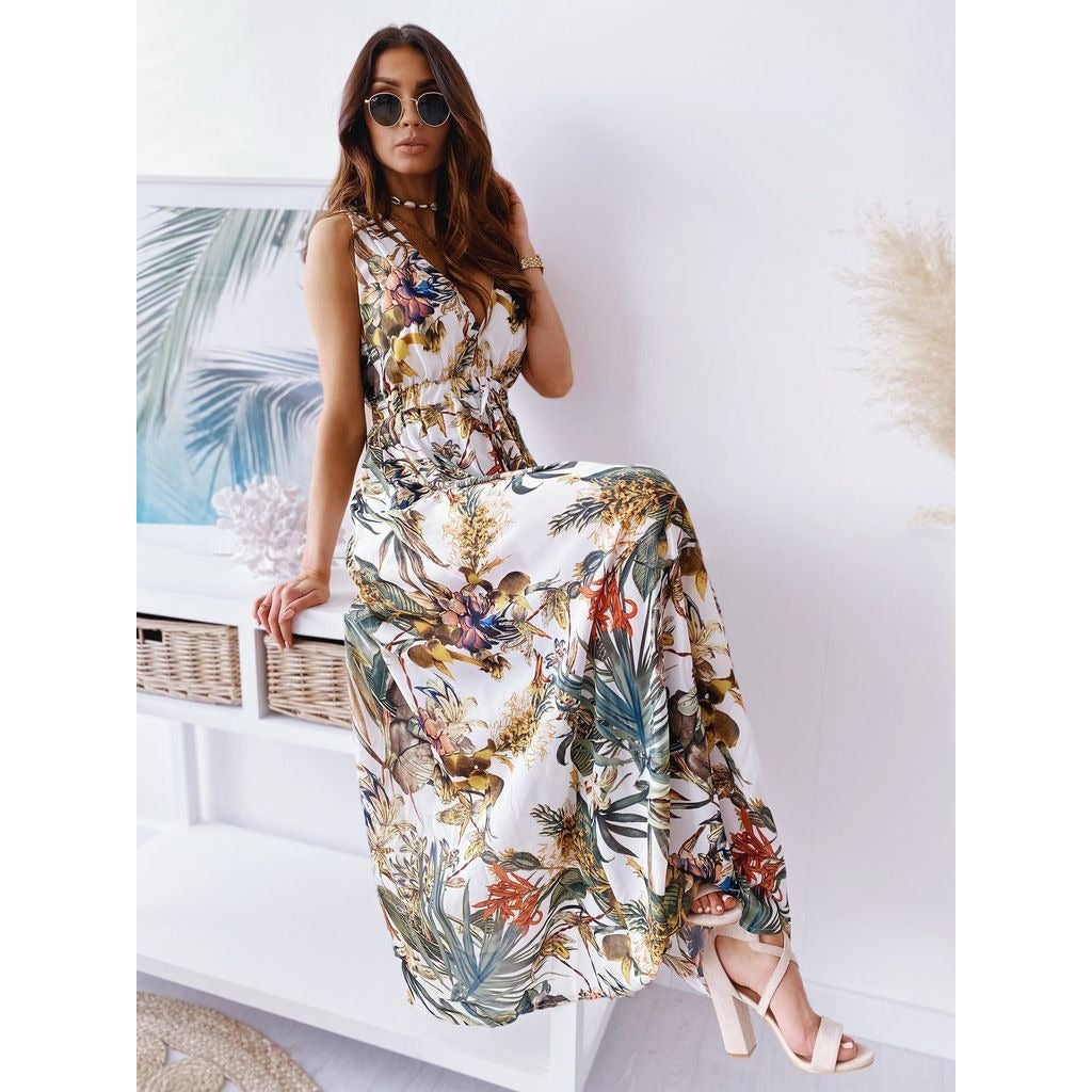 Boho Beach Maxi Dress - V Neck Floral Sundress for Women UAE - photo 4