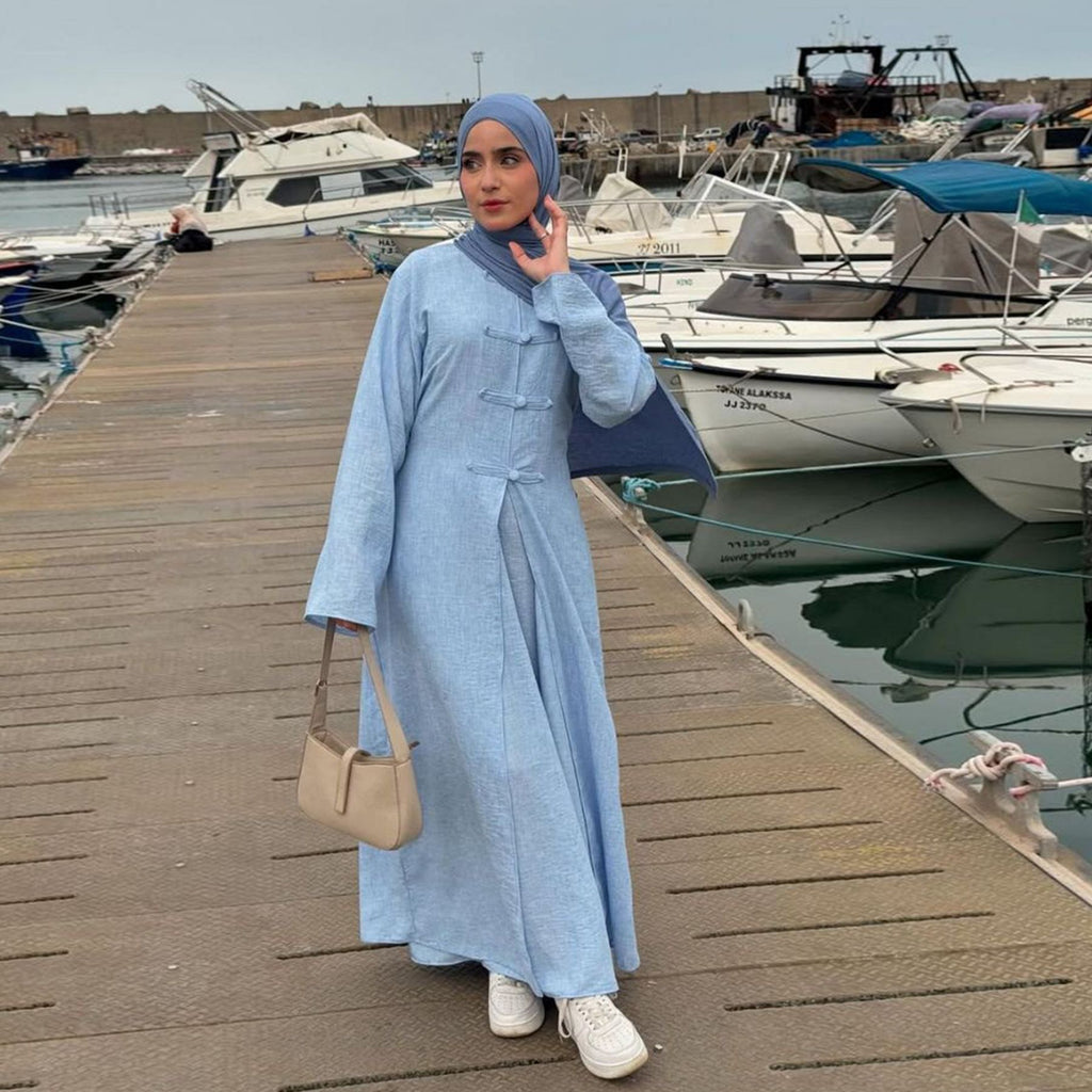 Two Piece Abaya Set for Women – Modest Plain Islamic Dress Style - photo 3