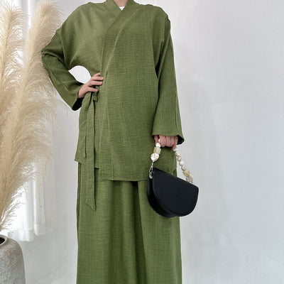 Abaya Two Piece Set Kimono Top and Skirt Modest Islamic Wear - photo 1