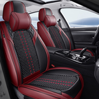 Leather Seat Covers for Cars with Lumbar Support, Front & Rear - photo 1