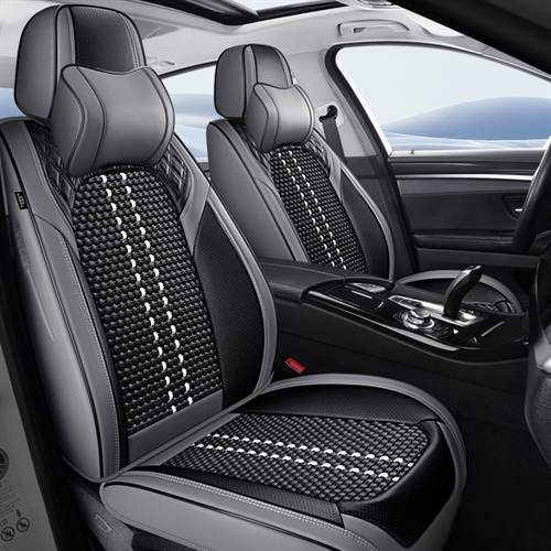 Leather Seat Covers for Cars with Lumbar Support, Front & Rear - photo 2