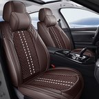 Leather Seat Covers for Cars with Lumbar Support, Front & Rear - photo 3