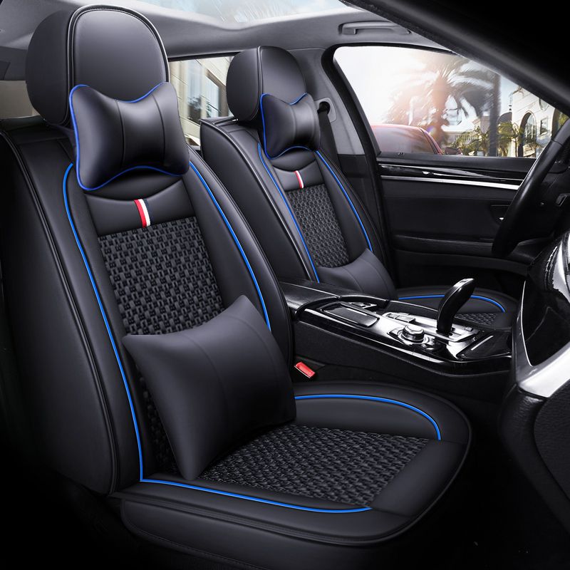 Universal Car Seat Covers Full Set PU Leather Ice Silk for 5 Seats - photo 2