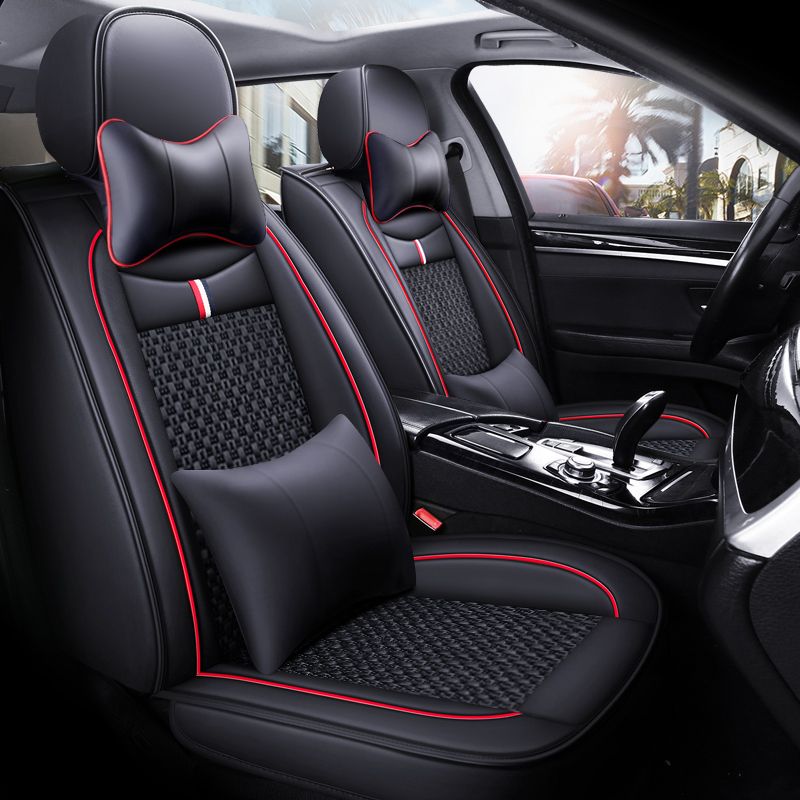 Universal Car Seat Covers Full Set PU Leather Ice Silk for 5 Seats - photo 3
