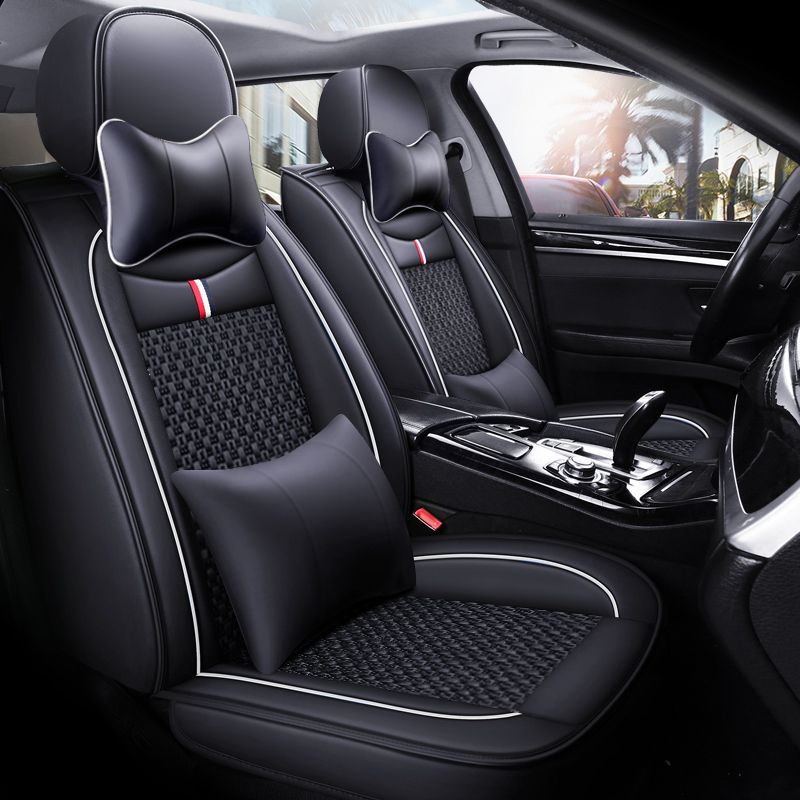 Universal Car Seat Covers Full Set PU Leather Ice Silk for 5 Seats - photo 4