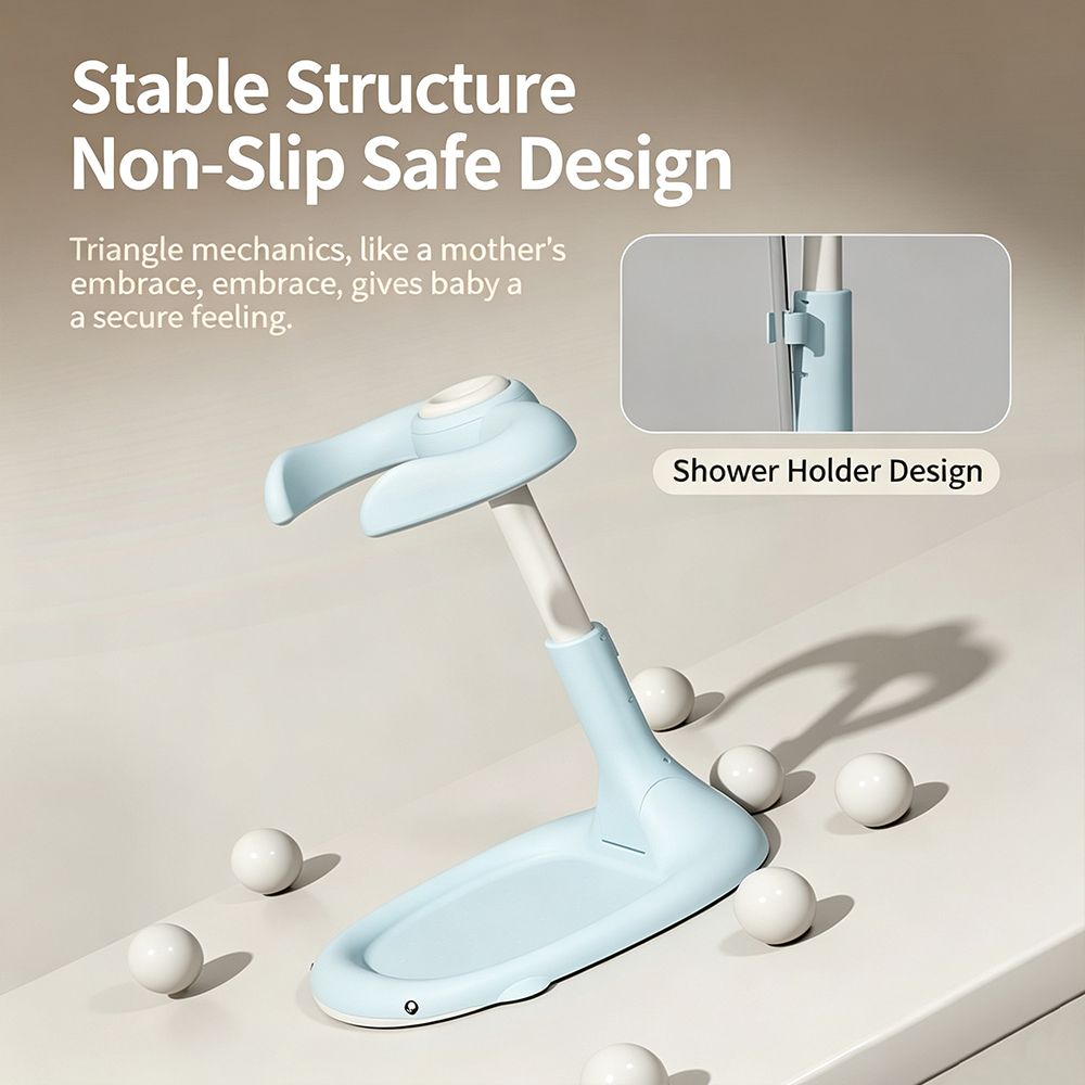 Baby Foldable Bath Support Seat - Adjustable Infant Bath Holder - photo 2