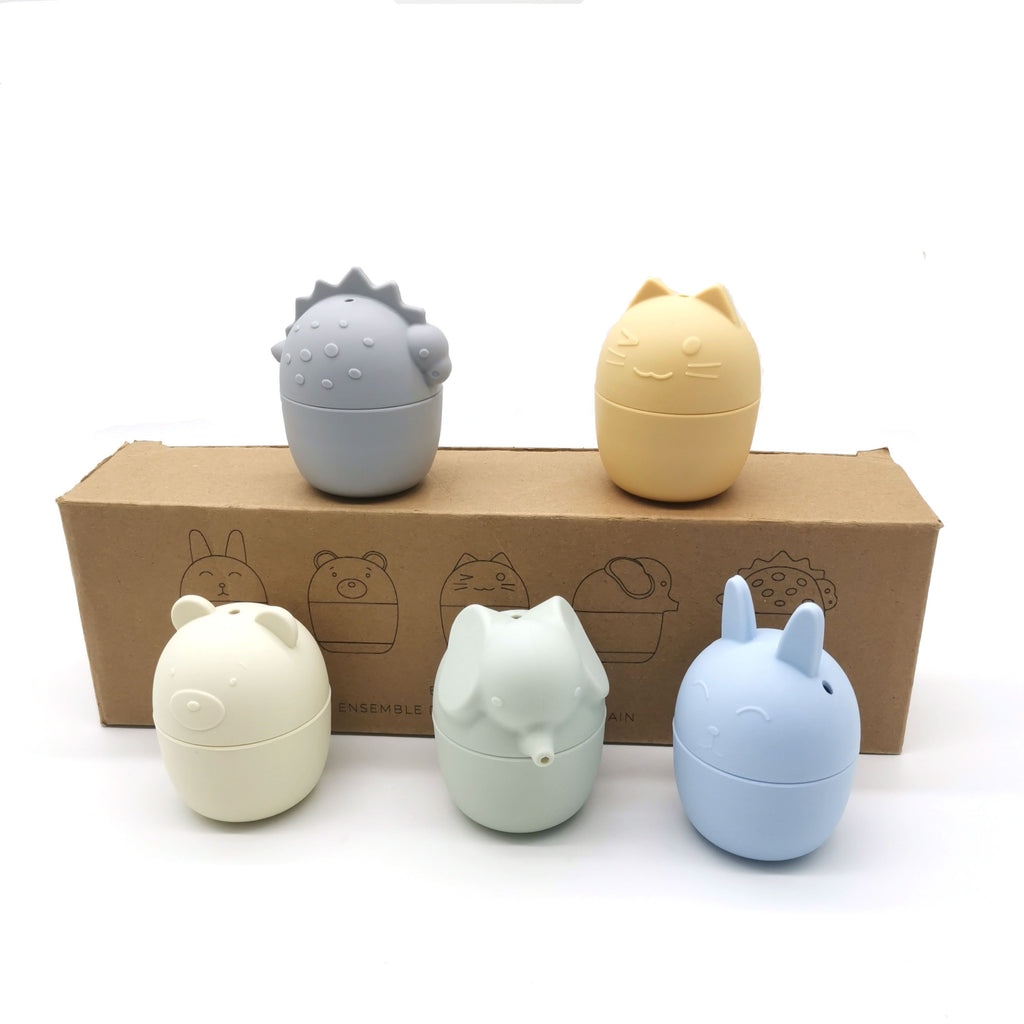 Set of 5 Cute Animal Bath Squirt Toys for Baby Bath Time Fun - photo 2