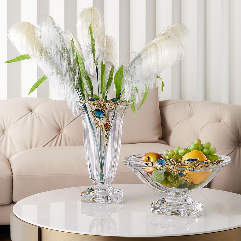 Glass Vase Modern Decorative Tabletop Flower Vase for Home Decor - photo 1