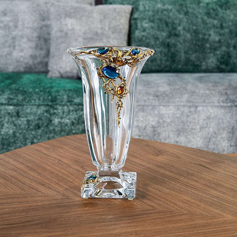 Glass Vase Modern Decorative Tabletop Flower Vase for Home Decor - photo 4