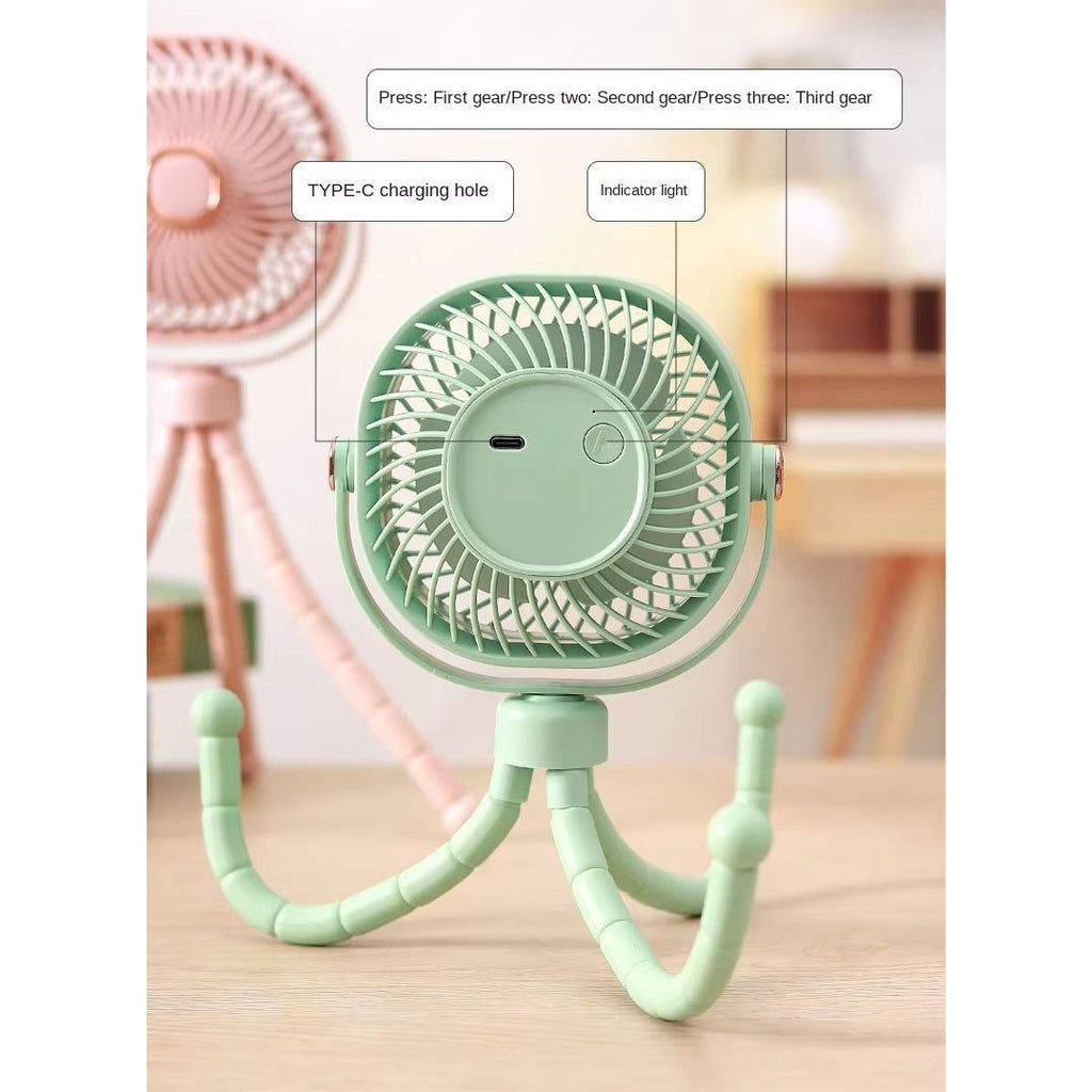 USB Rechargeable Mini Small Desk Fan - Portable Handheld Clip Fan - photo 3