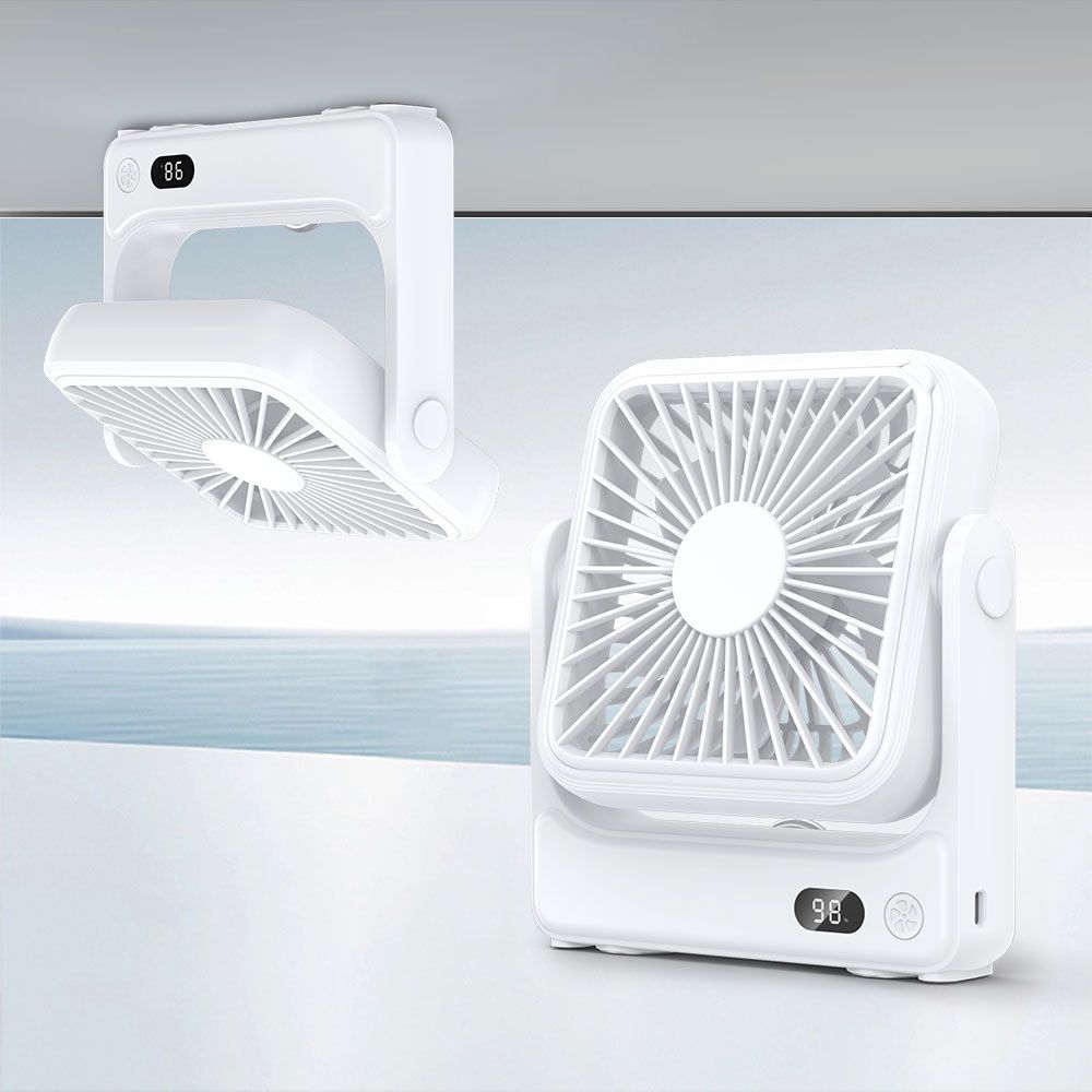 USB Rechargeable Desk Fan - Portable Wall-Mounted Mini Table Fan - photo 4