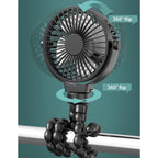 Flexible Clip Fan USB Rechargeable Tripod Mini Fan for Stroller - photo 1