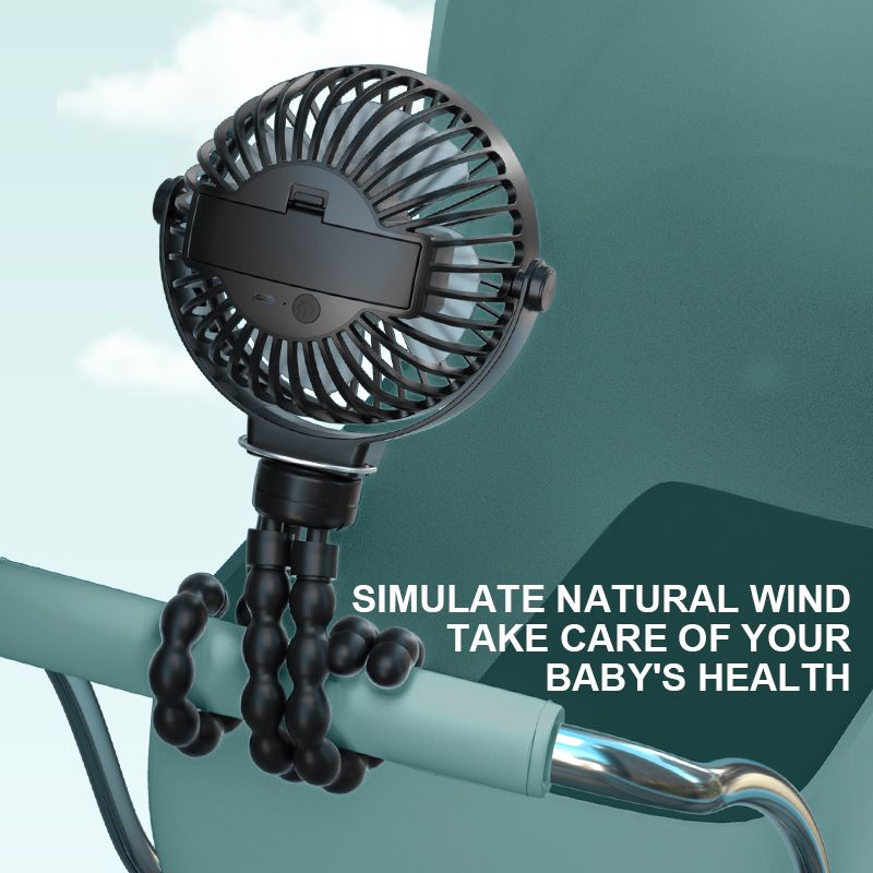 Flexible Clip Fan USB Rechargeable Tripod Mini Fan for Stroller - photo 4